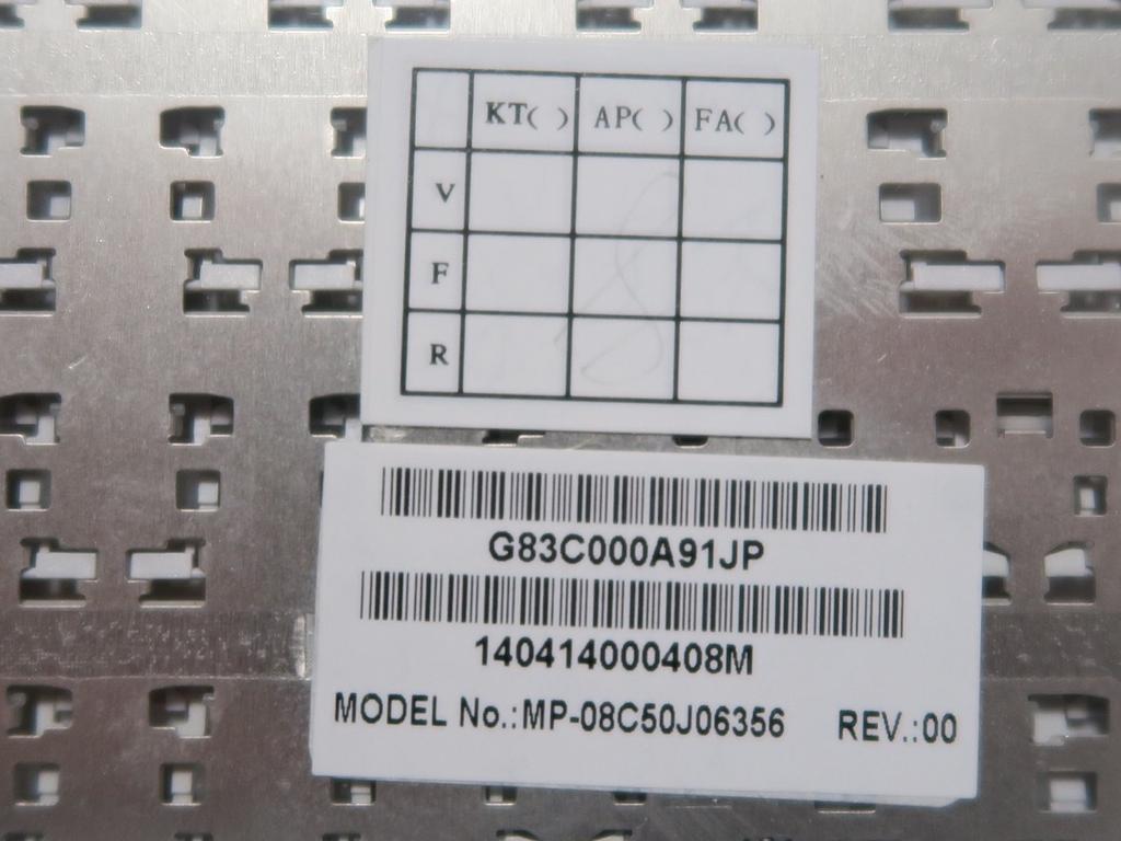 TOSHIBA Dynabook SS RX1 RX2 NX Series Japanese Keyboard G83C000A91JP NX/78/76/G/H/J/K etc. (Silver) MP-08C50J06356