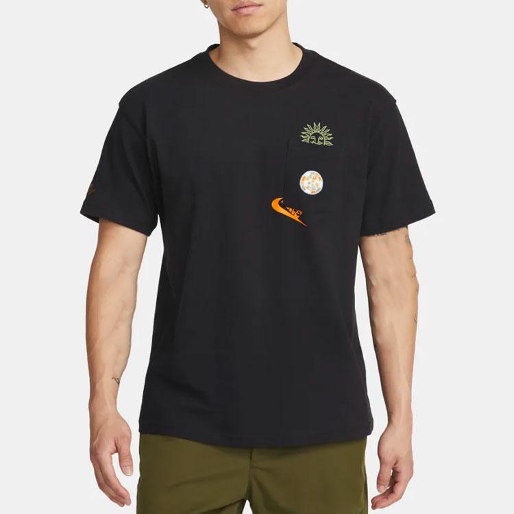 Nike T Shirts Men's Black Crew Neck Moderate Straight Fit DR7967-010