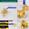Copper Three-Way T/L-Type Ball Valve, 4-6 Points, 1" Internal Thread, One-In-Two-Out, for Water or Natural Gas.