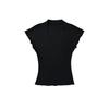 Damen V-Ausschnitt Kurzarm T-Shirt Slim Fit Einfarbig Basic Lässiges Tee Top