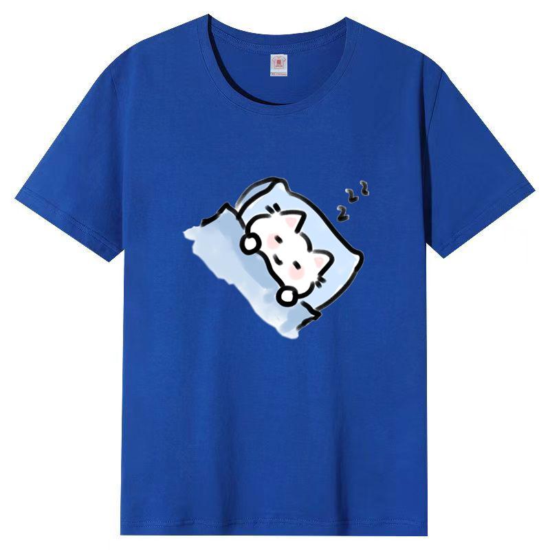 Dámské léto Populární tričko s krátkým rukávem Bavlna Prodyšné Volný top Potištěné tričko Ležérní