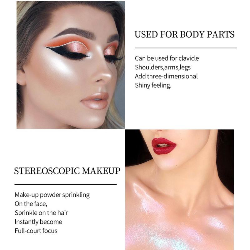 Kit 3 Pezzi Makeup naturale tridimensionale polvere illuminante fata per viso corpo abbronzatura