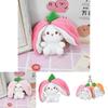 Schattig Aardbeien Konijn Pluche Speelgoed Sleutelhanger Fruit Transformatie Pop Tas Hanger