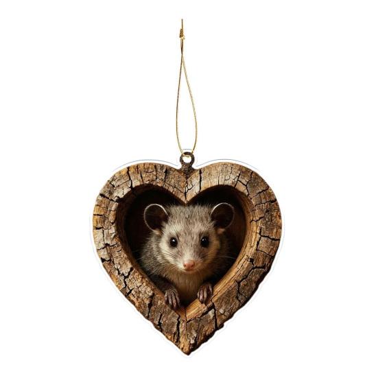 Forest Animal Christmas Ornaments 2D Acrylic Fox Eagle Birds Ornament Woodland Hanging Pendant for Xmas Tree Home Party Decor