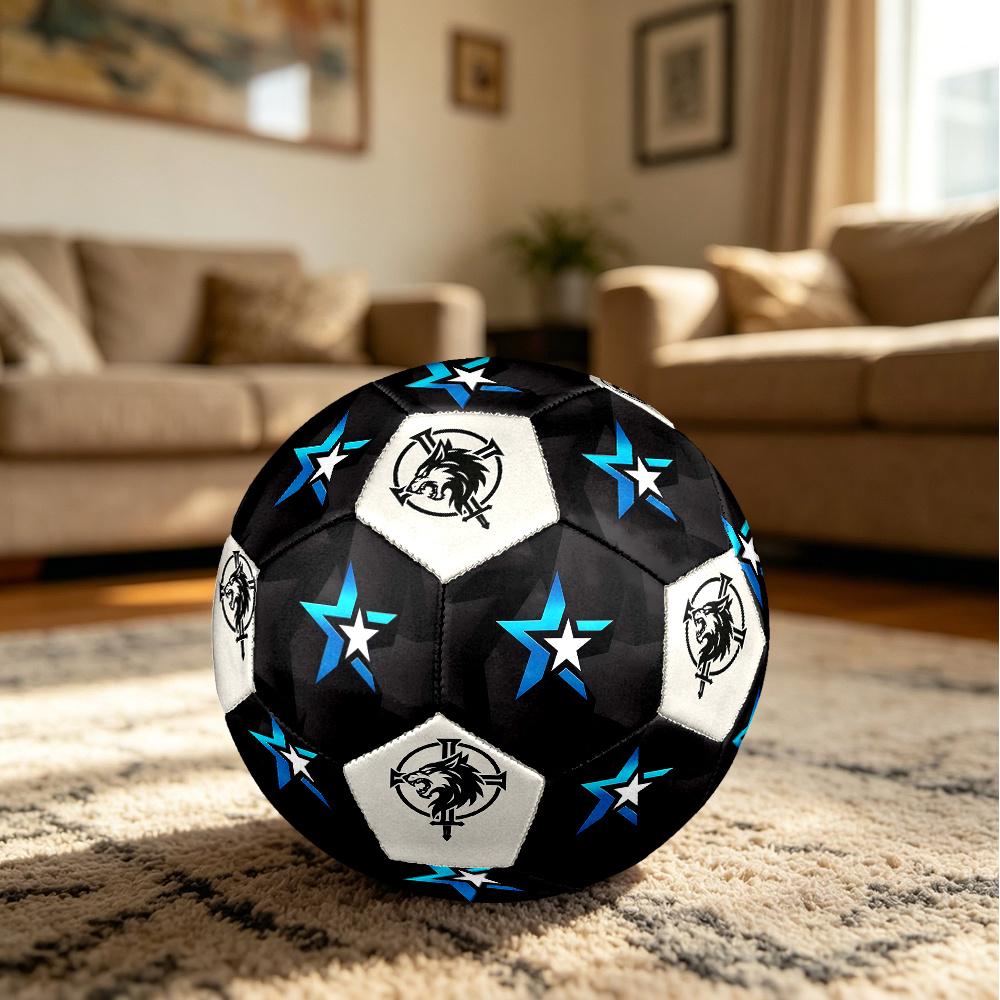 1PC Starlit Geometric Wolf Cross Soccer Ball Size 5 Football Machine Sewn Indoor/Outdoor Universal Football Gift W18