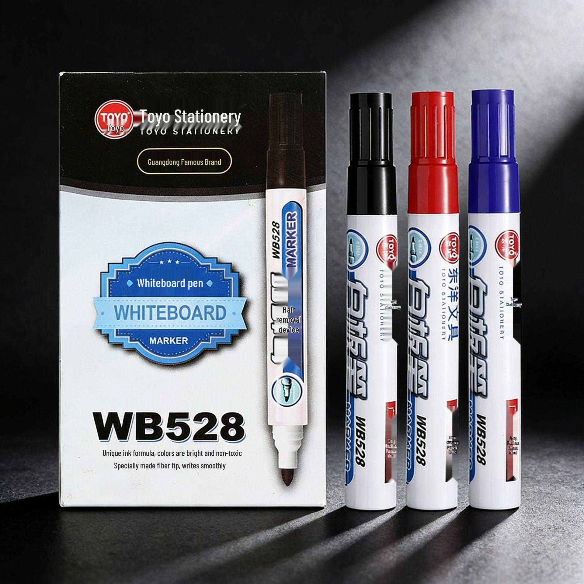 TOYO East Refillable Whiteboard Marker WB-528 - Red, Black, Blue Ink, Erasable красный