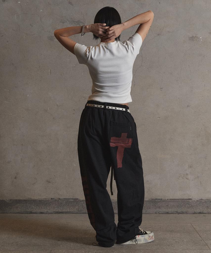 Garter Gallery Side Logo Cross Sweat Pants_Black