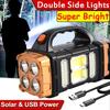 COB Multi Function Solar Spotlight USB Rechargeable Camping Flashlight Portable Lighting