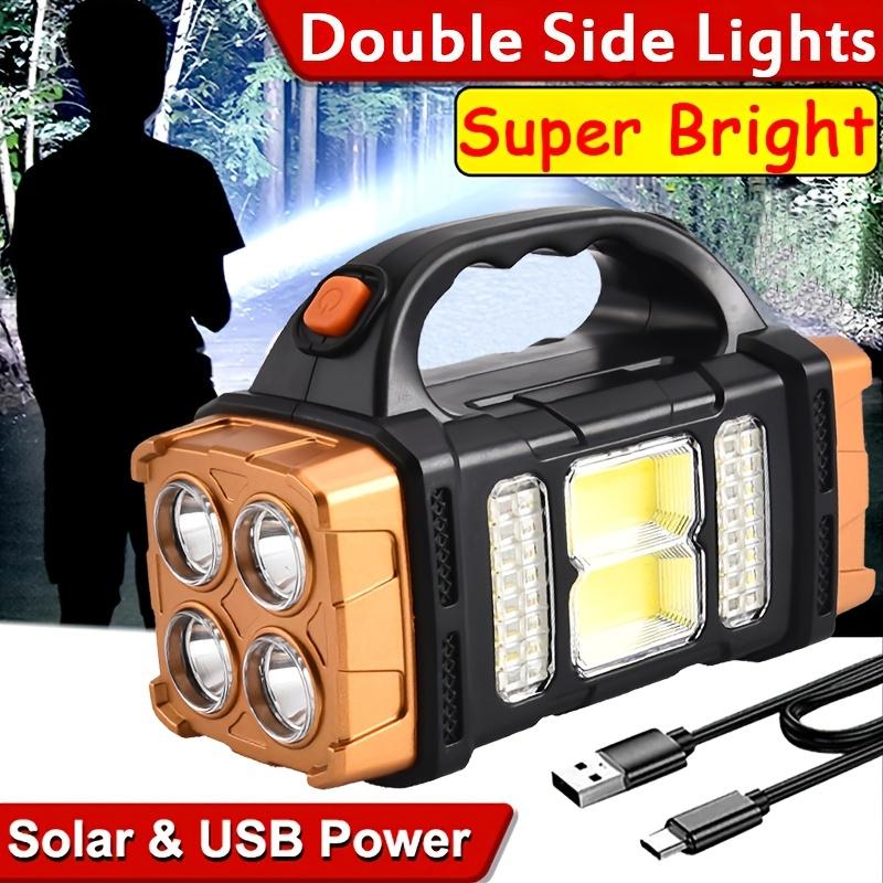 COB Multi Function Solar Spotlight USB Rechargeable Camping Flashlight Portable Lighting