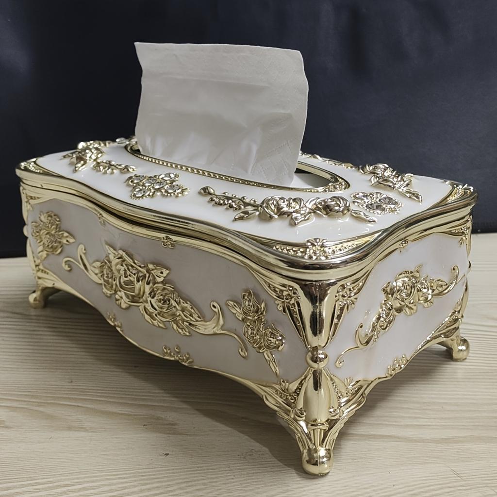 European Style Paper Towel Box for Kitchen, Living Room, Coffee Table, Desktop Paper Storage Box, High-end Restaurant