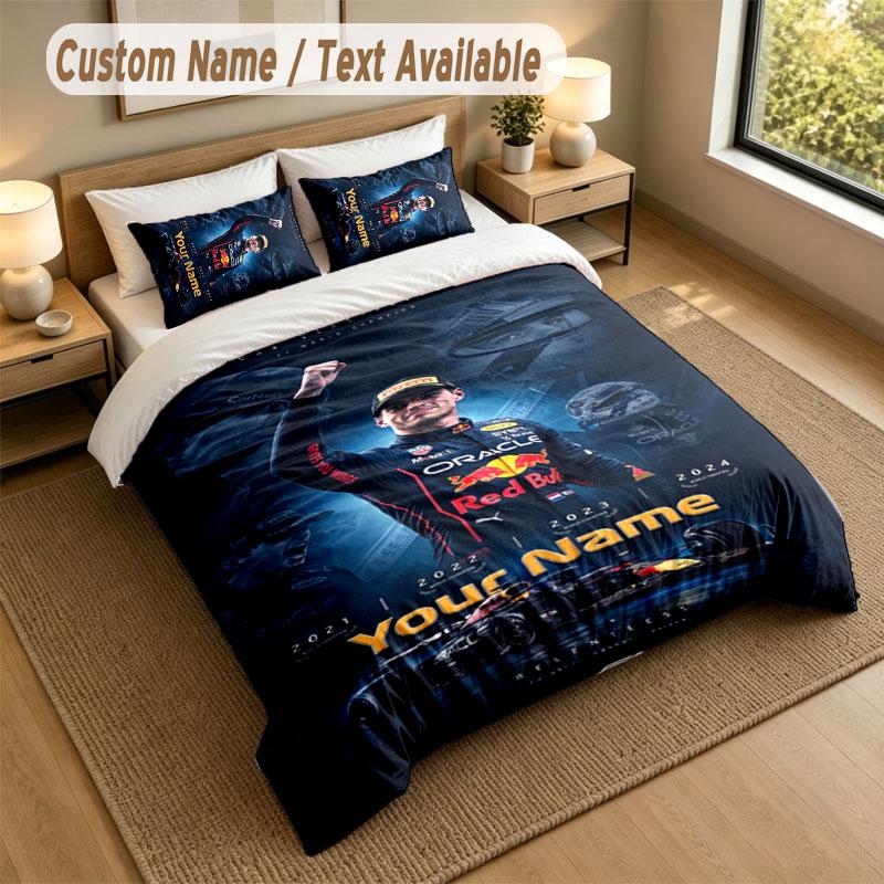 Bettwäsche-Set 1 Bettbezug 2 Kissenbezüge Max Verstappen Aufdruck Weiche Bettwäsche Schlafzimmer Dekor