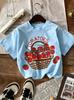 NewT-shirt with Tomato Print for Kids, Casual Round Neck,  Suitable for Daily Wear, Spring Summer Autumn