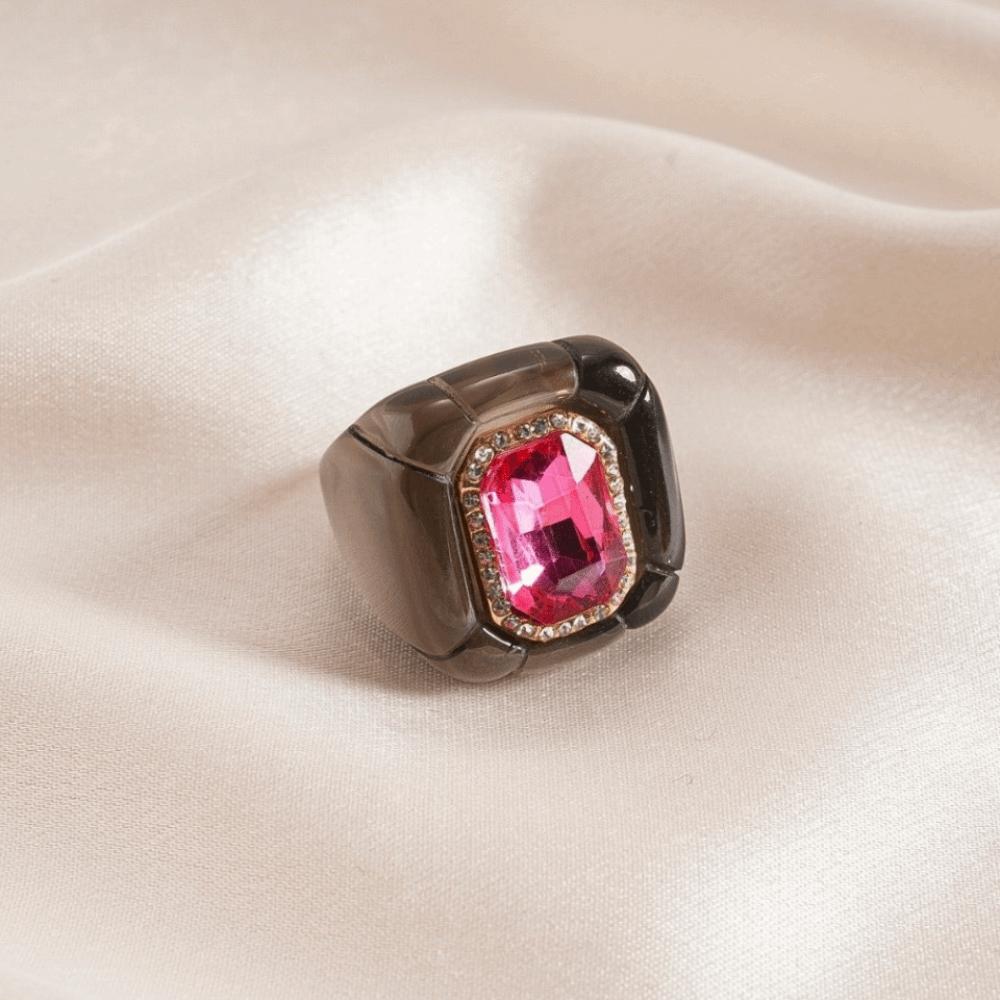 Y2K Classic Acrylic Resin Ring Candy Color Big Dome Plain Ring Geometric Ring Women