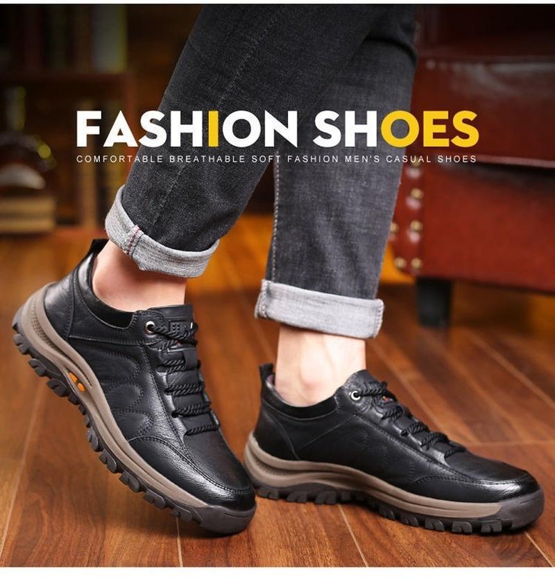Scarpe da trekking autunnali e invernali con velluto e cotone in scarpe da uomo  alte Scarpe in pelle casual Sport Outdoor Trend Scarpe in pelle traspirante  acquista in modo economico — spedizione