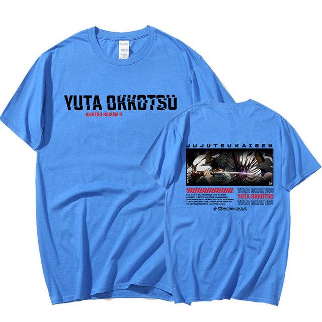 Anime Jujutsu Kaisen T Shirt Funny Manga Yuta Okkotsu Short Sleeves Cotton T-shirt Mens Clothes Oversized T Shirts Harajuku Streetwear Tops