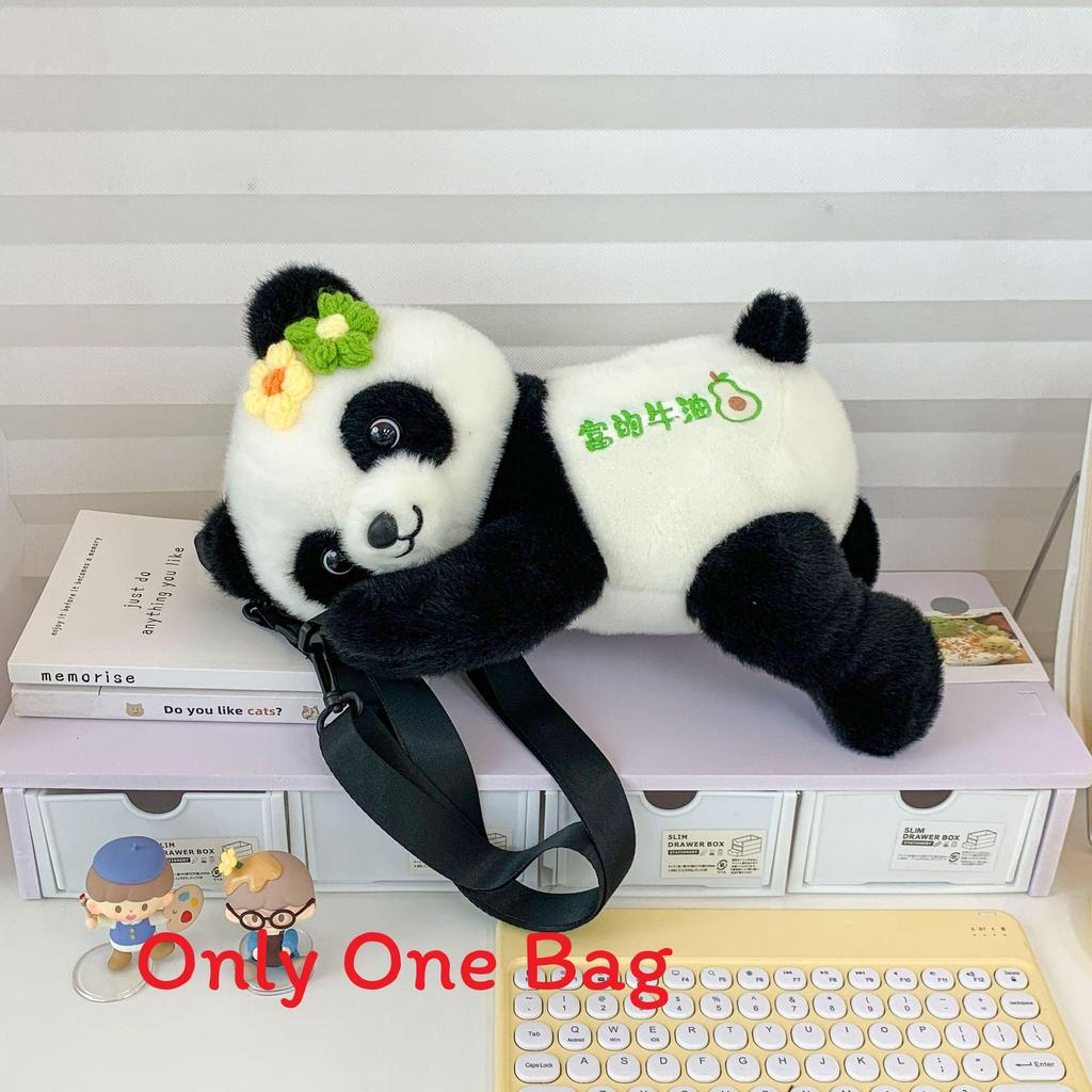 Panda Cartoon Girls Plush Backpack With Zipper Closure And Inner Pocket Perfect