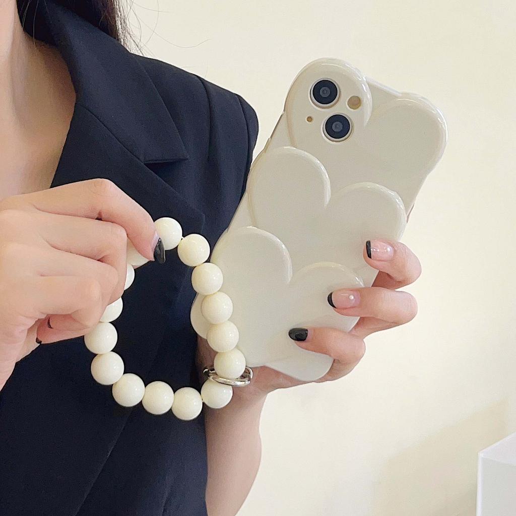 Cream Love 3d Heart Cover For Iphone 14 Pro Max Plus 11 13 12 Promax Silicone Soft Cute Shockproof Phone Case Funda Capa