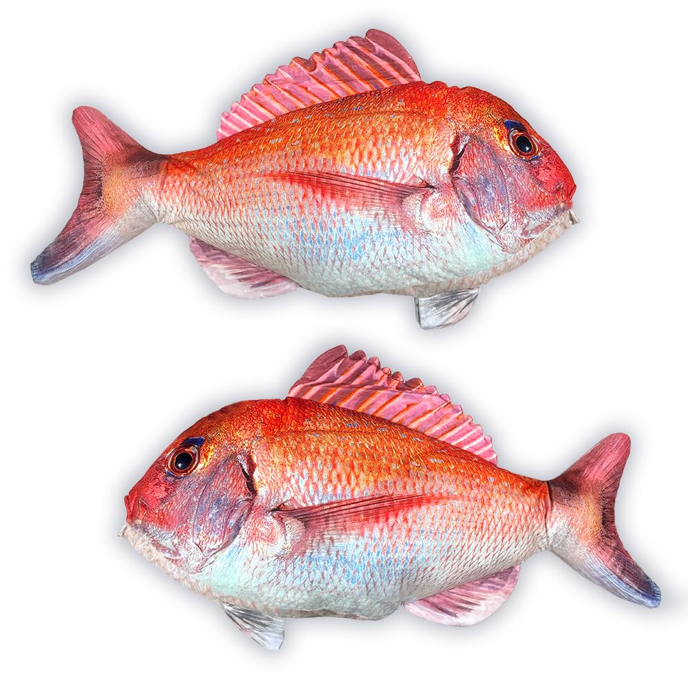 Red Sea Bream Plush Toy Cushion 80cm Jigging Figure Toy Fish Display Ultra-Realistic Life-Sized