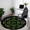 1 Stück Schwarzer Grüner Mandala Muster Stuhlteppich für Büro, Innenbereich Rutschfester Waschbarer Teppich, Weiche Bequeme Matte für Büroraum yy250930254