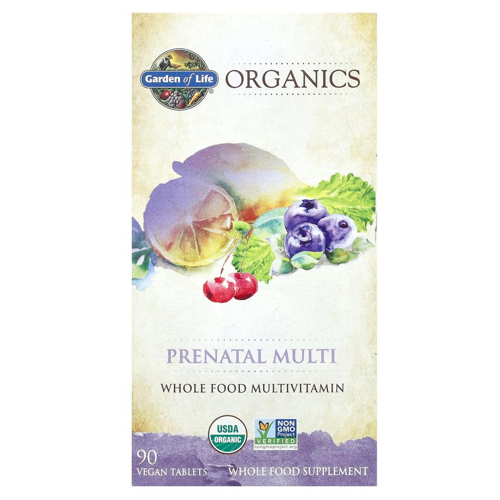 Garden of Life Organic, Prenatal Multi, Vegan Tablets, 90 Tablets