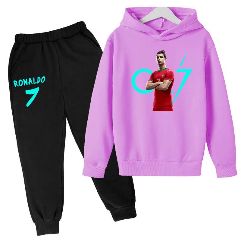 TZWYChildren's Clothing Coat CR7 Brand Casual Competition Sportswear Boys Girls Letter Printed Hoodie/trousers 2P Sports Jogging Set