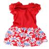 Dog Dress Soft Breathable Lightweight Cute Stylish Summer Clothes Floral Puppy Dress for Daily Party Red L