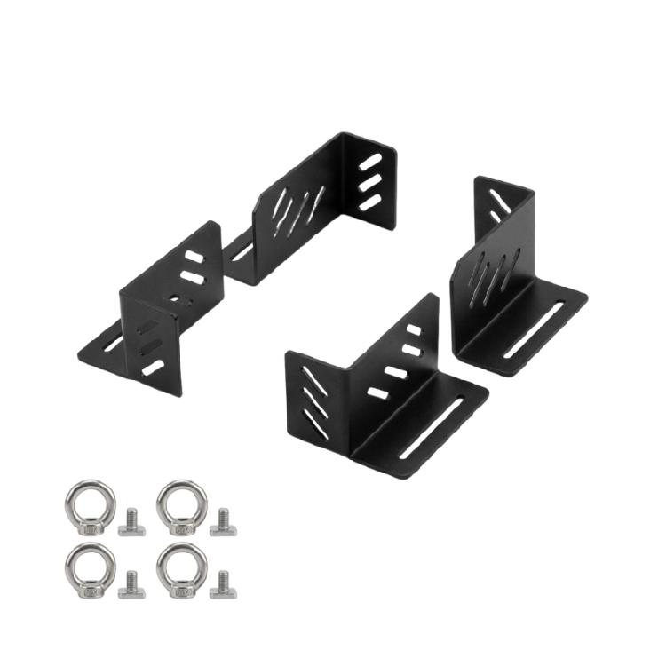 Roof Rack Tie-Down Loop Mounting Kit with Bent Slotted Brackets for Vehicle Cargo Rack Installation Work Before Outdoor Trip