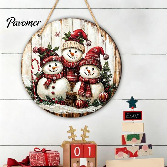Seasonal Wall Sign Christmas Wooden Hanging Sign, Gnome Snowman Angel Candle 2D Wood Plaque, Rustic Farmhouse Art Vintage Xmas Door Hanger for