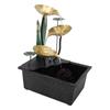 USB Tabletop Fountain Quiet Circulating Water Decorative Iron Desk Waterfall Fountain with LED Light for Living Room