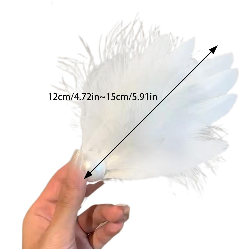 Sweet Hair Clip White Feather Shape Duckbill Hairpin Hair Clip for Ponytail Ballet Hairpins for Teenagers Children