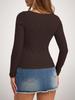 Women's Slim Fit Casual Striped Long-Sleeve Autumn Base Layer Top