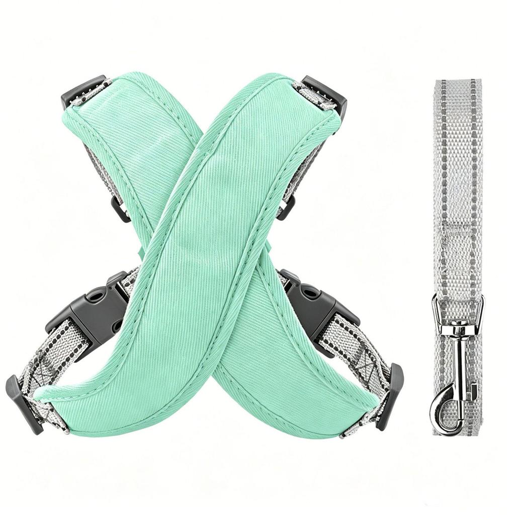 Reflective Vest-Style Anti-Pull Dog Harness with Leash for Small/Medium Pets