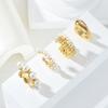 4Pcs/Set Vintage Imitation Pearl Ear Clip Earring for Women Classic Gold Color C-Shape Earcuff Earring Simple Daily Wear Jewelry