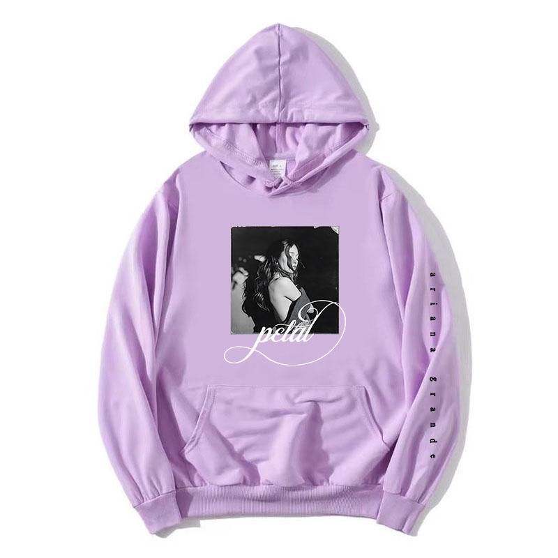 Felpe con Cappuccio Foto Piastrelle Petalo Design Ariana Grande Felpe con Cappuccio in Pile Manica Lunga Felpe con Cappuccio Unisex Streetwear Donna