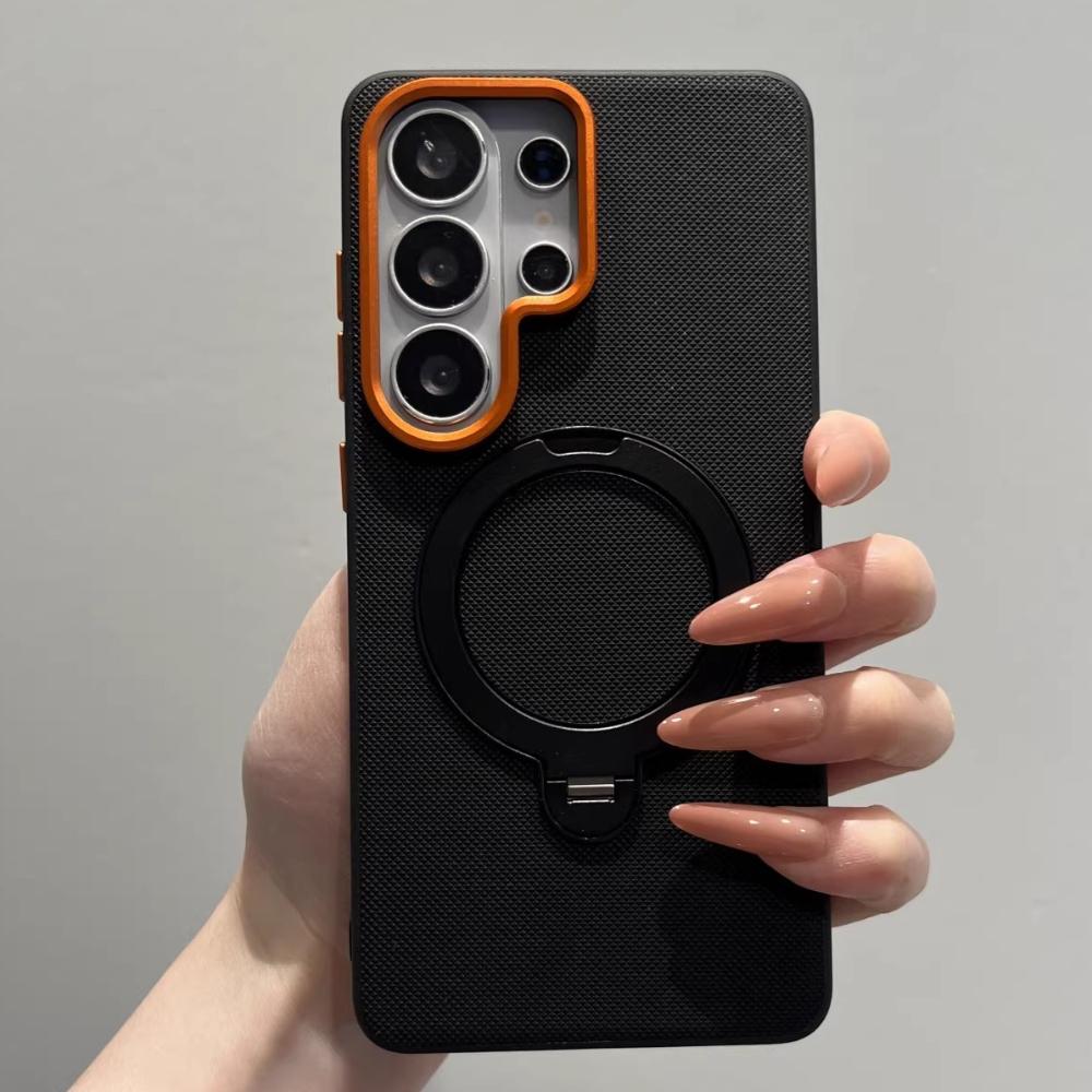 For Samsung Galaxy S26 S25 Ultra S25 Edge Case Matte Non slip Magnetic Bracket Anti Fall Protect Cover For Galaxy S26 Plus Shell