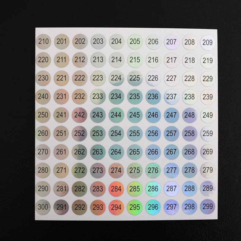 Waterproof Serial Number Label Stickers for Bottles and Nail Art (10mm)