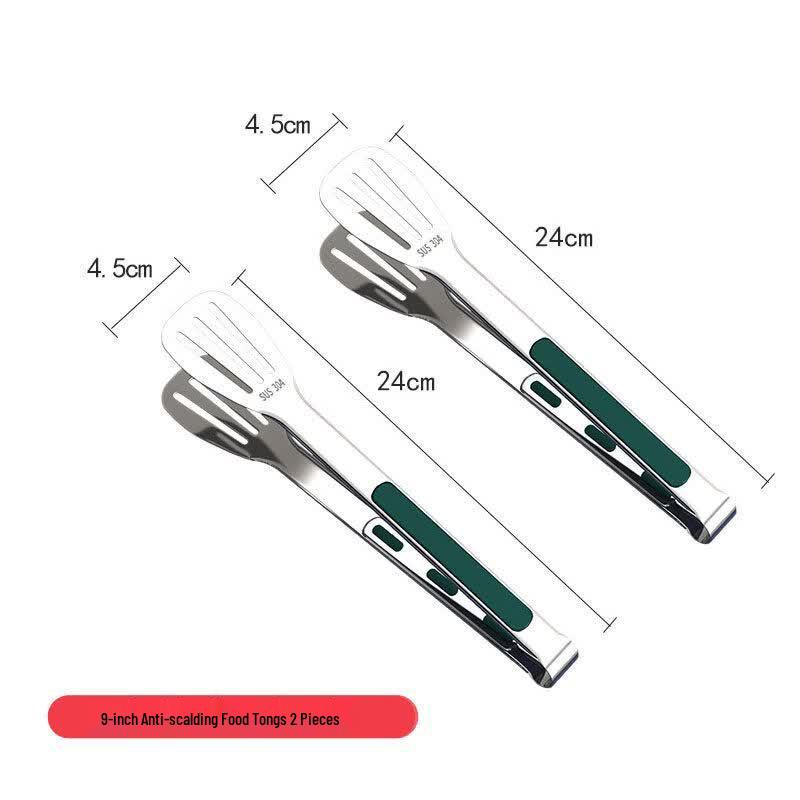 

304 Stainless Steel Anti-scald Food Tongs - 2 Pack