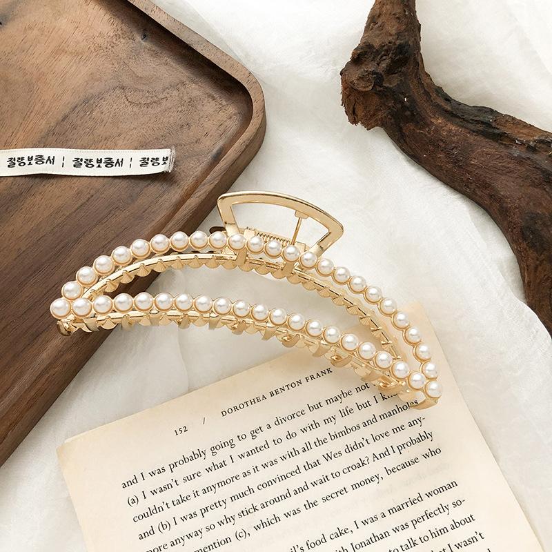 Women Fashion Gold Hollow Geometric Hair Claw Retro Hair Clips Barrette Hair Crab Hair Clips Headband Hairpin Hair Accessories