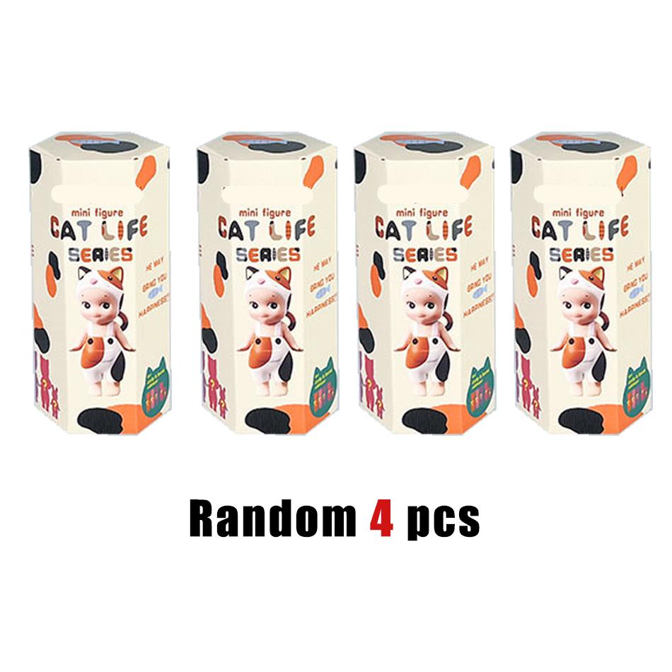 Angel Mini Figure Cat Life Series Blind Box Action Figures Toy Ornaments Doll Model for Fans Kids Christmas Gifts