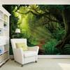 Apdidl Green Forest Tapestry for Bedroom Nature Tree Cave Mural Backdrop