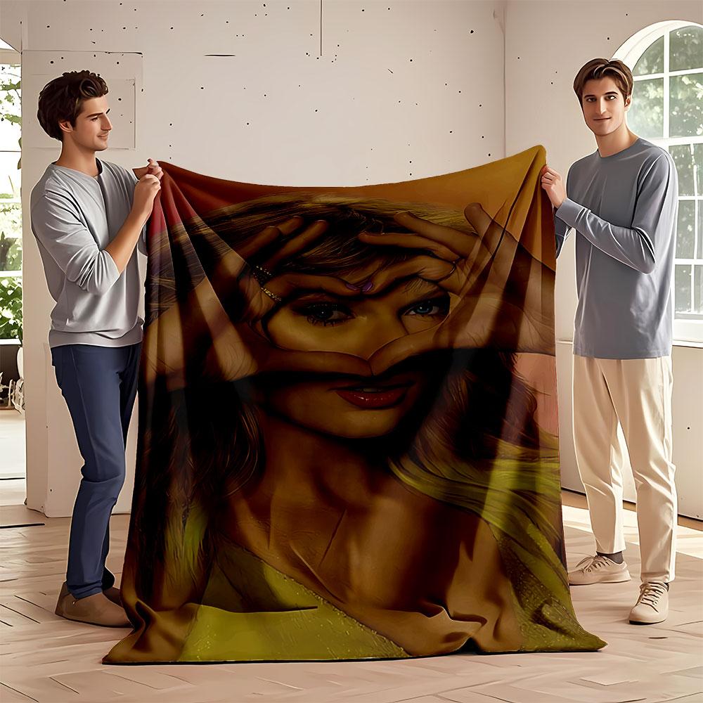 Heart Gesture on Warm Tones Blanket for all seasons blanket lunch break throw gift