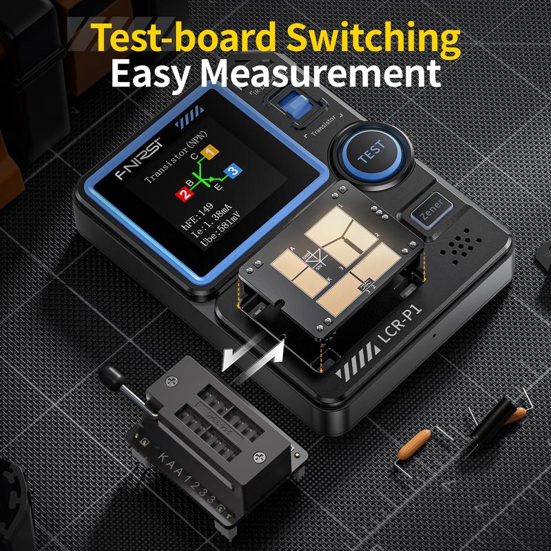 FNIRSI LCR-P1 Multifunction Transistor Capacitor Tester LCR ESR Tester Diode Triode LCR ESR NPN PNP MOSFET Tester Anti-burn