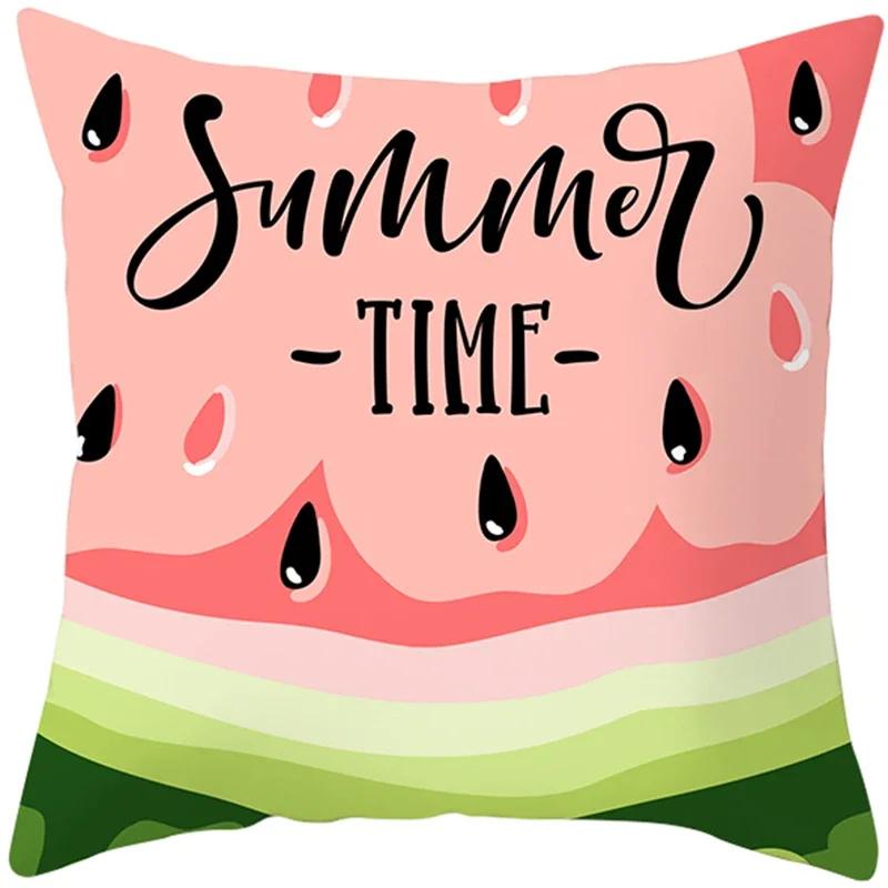 Tropical Style Fruit Cactus Printed Pillow Case Home Decor for Sofa Office Polyester Throw Pillow Cover Decorative Cushion Cover