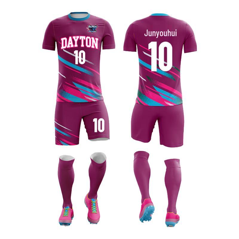 Junyouhui Unisex Digital Print Quick-Dry Football Jersey Set LQ9922 M