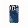 Flugzeug Blauer Himmel Muster Handyhülle Geeignet für iPhone 17 16 15 14 13 12 11 Pro/Max/Plus Sturzfest und Stoßfest Rückseite