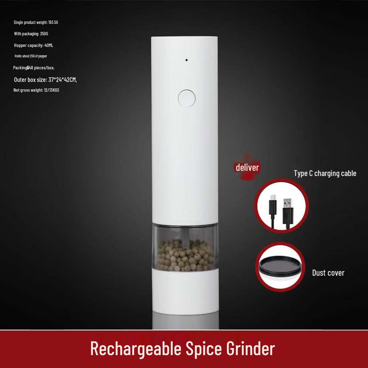 Automatic Stainless Steel Pepper Grinder for Fresh Pepper and Sea Salt
