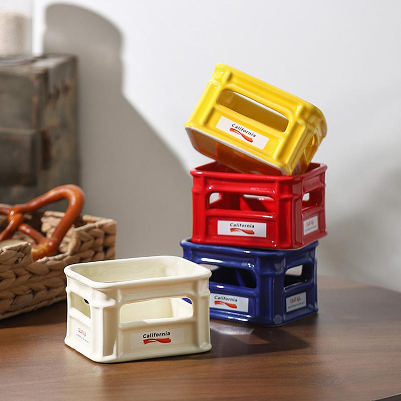 2025 Creative Ceramic Snack Bowl Living Room Home Fruit Bowl Cafe Snack Basket Popcorn French Fries Bowl