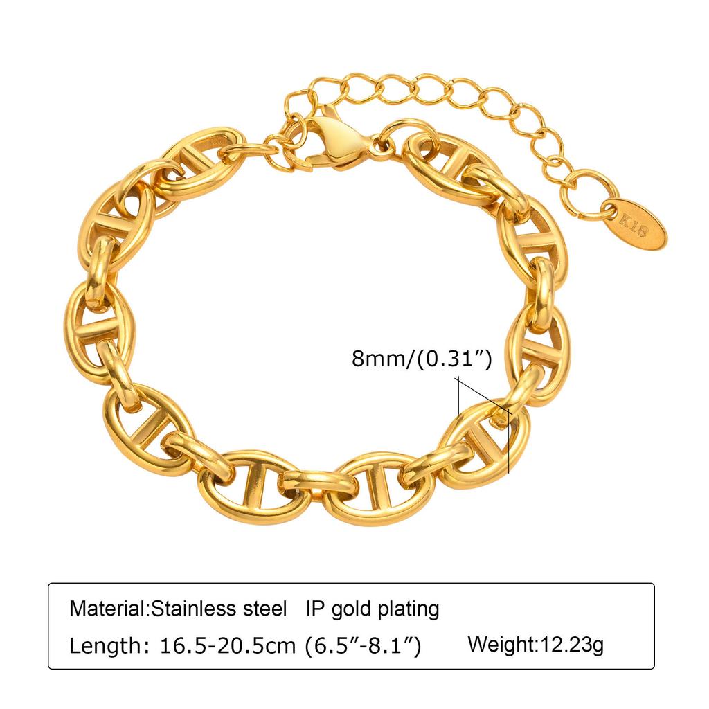 Extension Chain Stainless Steel Bracelet Ab Model, Chain White Rectangular Brand Gold Box Chain