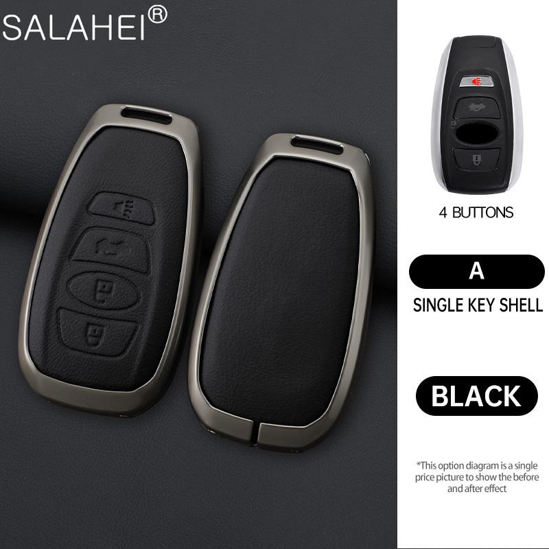 Leather Car Key Case Cover For Subaru Brz Sti Xv Sv Forester Legacy Outback Crosstrek Impreza Wrx Ascent Keychain Accessories