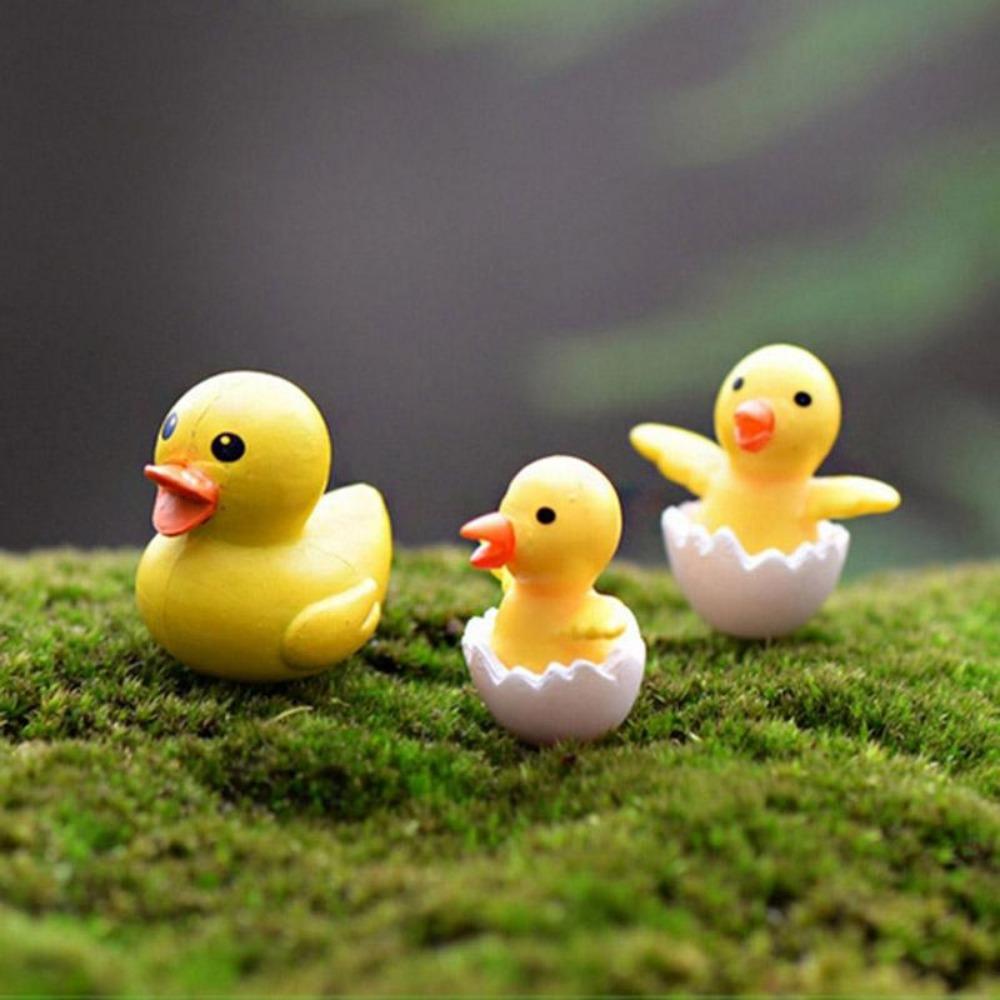 Мини-животные 3 фигурки Маленькая утка Птица Фея Сад Миниатюрный ландшафт Террариум — фото 21